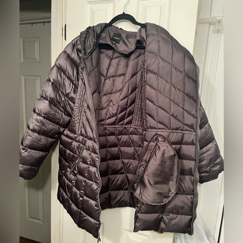 26/28 Lane Bryant Dark Gray Quilted Puffer Jacket - Picture 2 of 11